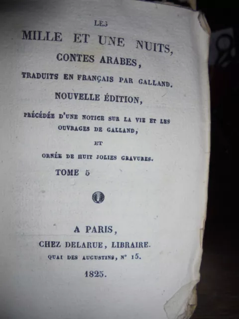 Contes Arabes - Livres Rares - Les Mille et Une Nuits - édition 1825