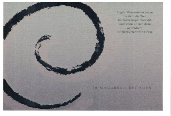 „In Gedanken bei Euch“ Doppelkarte Trauerkarte Beileidskarte Kondolenzkarte