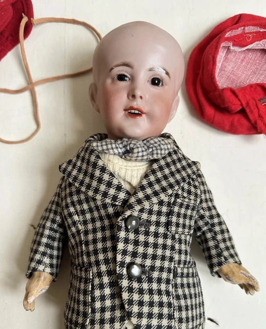 Poupée Ancienne Bébé Trois Têtes – Porcelaine Française – Taille Bleuette 27 Cm – Vintage