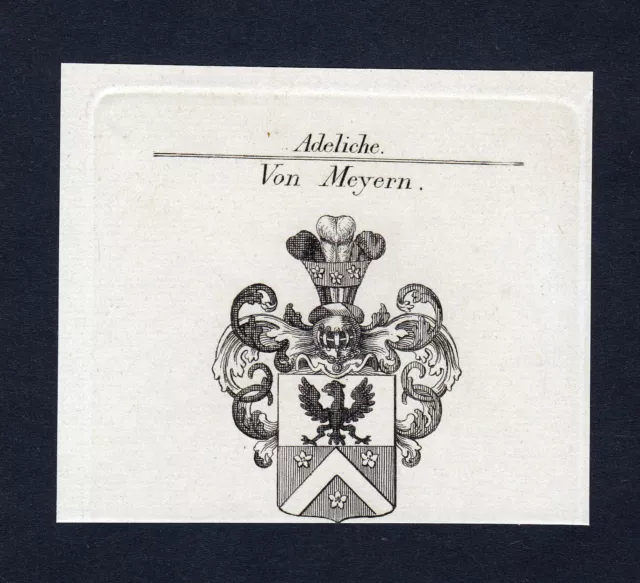Approx. 1820 Meyern-Hohenberg Coat of Arms Nobility Copperplate Antique Pr