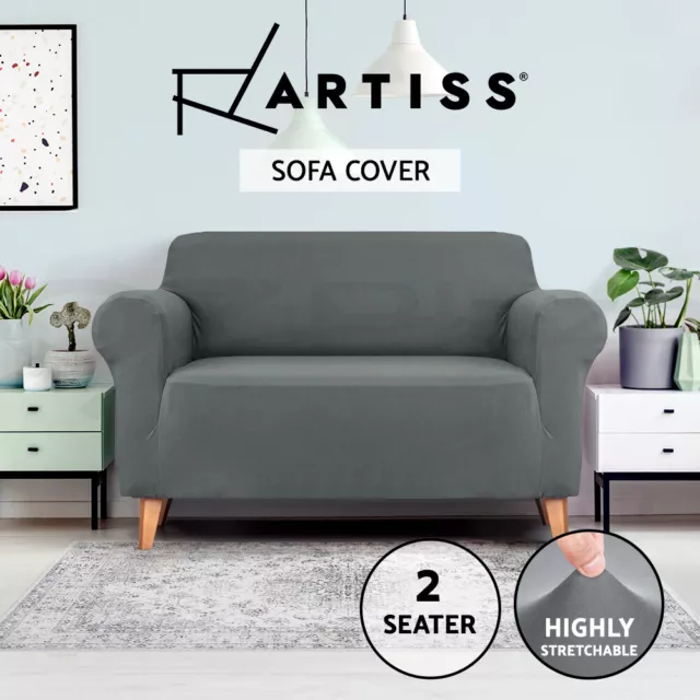 Artiss Stretch Sofa Cover Couch Slipcover 2 Seater Lounge Protector Grey