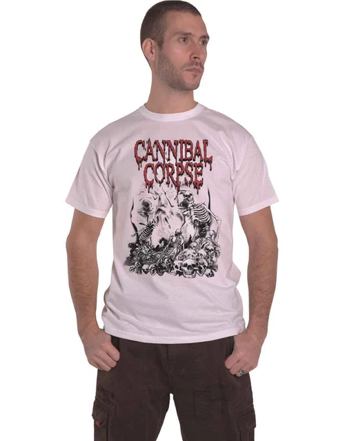 Cannibal Corpse T Shirt Pile Of Skulls Band Logo new Official Mens White