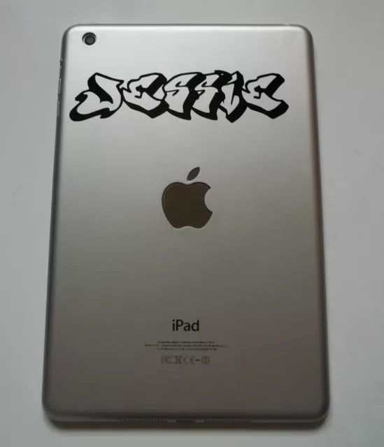iPad Mini Pegatina de Nombre Personalizada - Fuente de Graffiti Laptop Tablet Vinilo