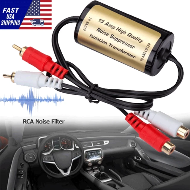 RCA AUDIO NOISE Filter Suppressor Ground Loop Isolator for Car AMP Home