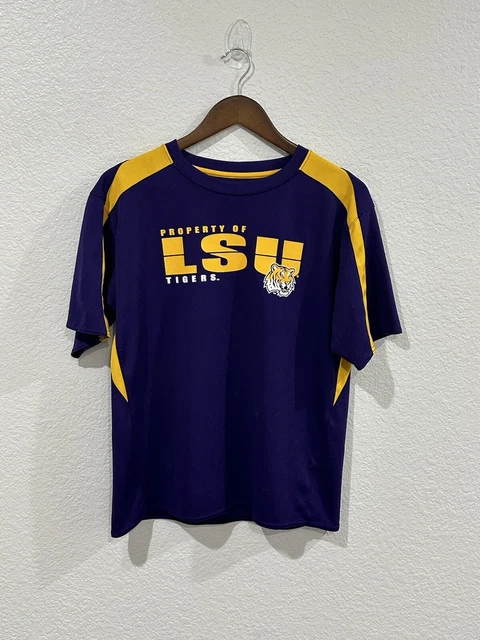 LSU Tigers Shirt Adult Medium Purple Graphic Short Sleeve Casual Tee Mens