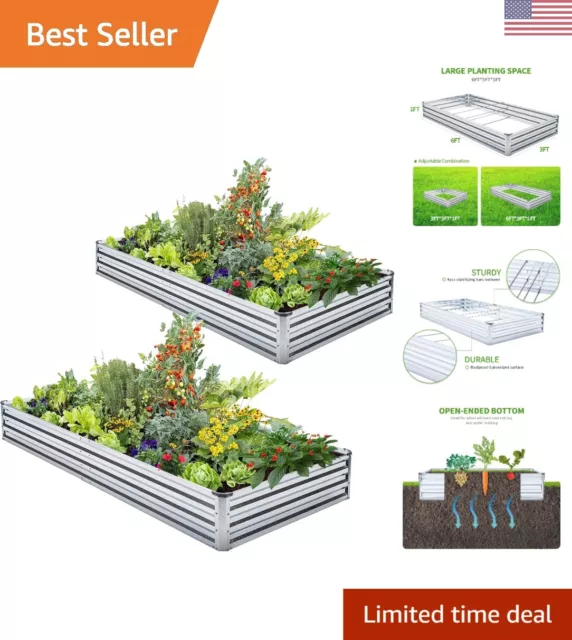 Galvanized Raised Garden Bed Kit - Metal Planter 2 Pack 6'x3'x1' - Spacious