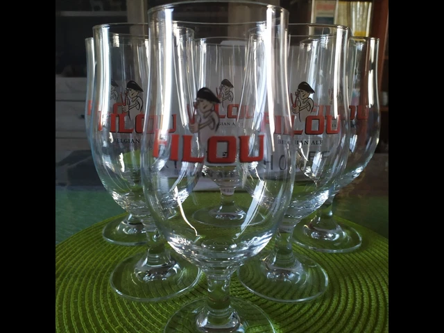 LOT DE 6 jolies verres à bière FILOU 25cl Tapis de bar FILOU EUR 17