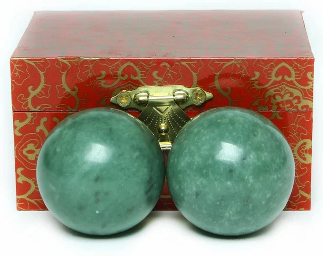 BRABUD 1.4" Marble Green Baoding Balls Chinese Health Exercise Massage Balls Str