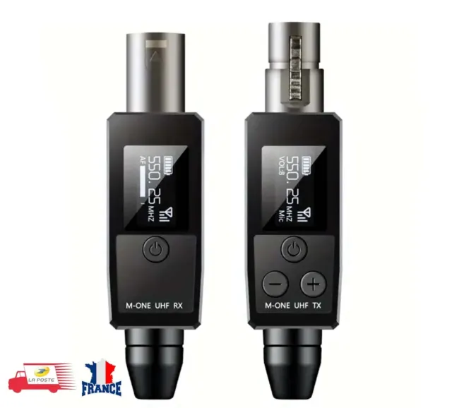 Système d'émetteur Récepteur Sans Fil pour Microphone XLR et jack 6.35 UHF