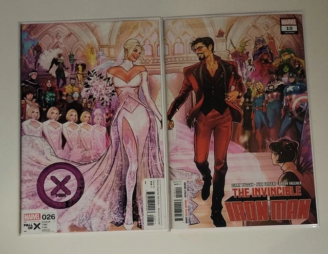 🔑X-Men #26 + Invincible Iron Man #10 (2023) Nm/Vf Connecting Set Marvel Comics