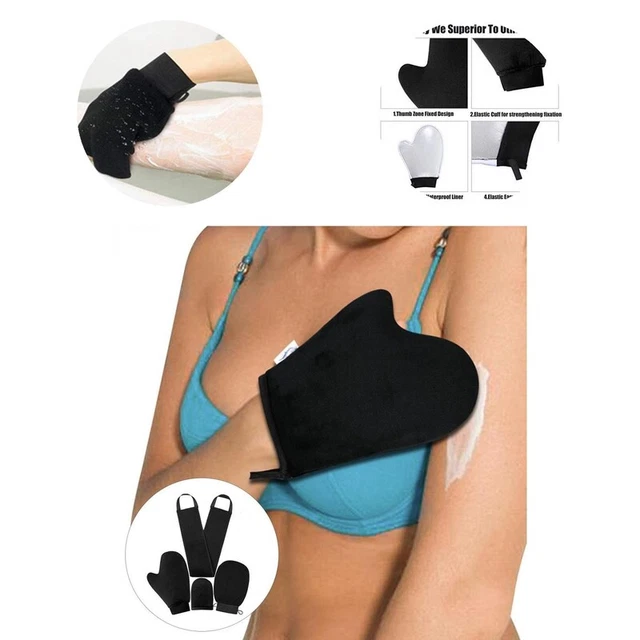 4 piezas / juego de guantes de spa Glossy All-match Spa guantes de autobronceado