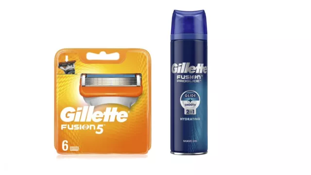Gillette Fusion5. 6 Lames de Rasoir de Rechange + Gel De Barbe 200ml