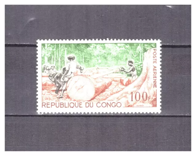 Congo .  Pa   N°  18   .  100  F  Abattage Du Bois .    Neuf     *   . Superbe .