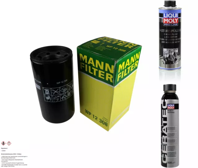 MANN-FILTER ÖLFILTER WP 12 308 + LIQUI MOLY Cera Tec 3721 Motorspülung 2427