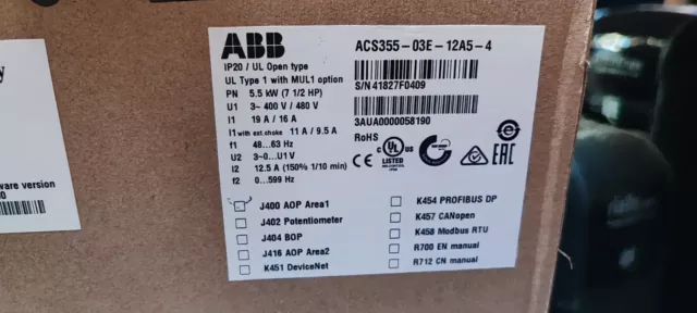 Brand New ABB ACS355-03E-12A5-4 Frequency Converter - 5.5kW, 12.5A, IP20 2