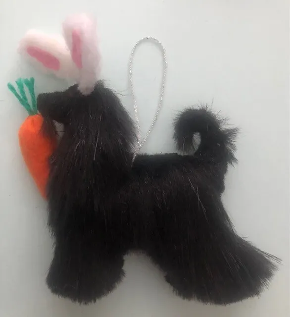 Black Afghan Hound - Easter Bunny - Part Needle Felted Dog