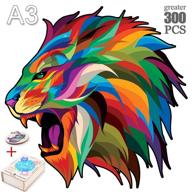 Animal Jigsaw Puzzles Colorful Intellectual Toy Creative Wooden Kids Game Gifts
