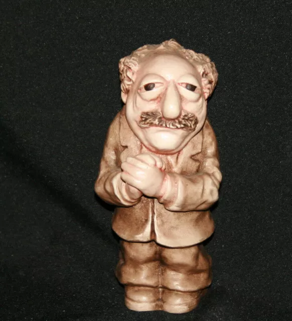 Figurine vieil homme vintage en plâtre faite à la main