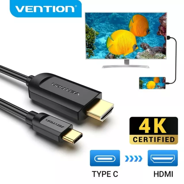 Type USB C to HDMI Cable 4K HDTV HDMI 2.0 Cord HDR For Samsung Macbook Laptop PC