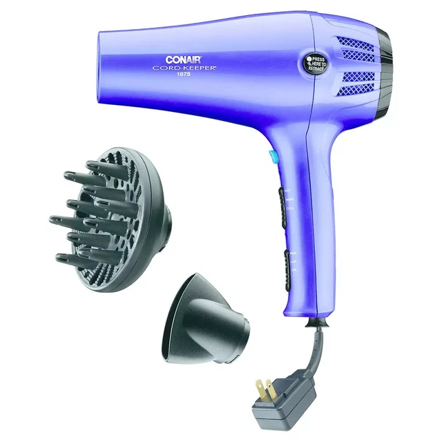 Conair 1875 Watts Cord-Keeper Dryer Ionic Technology with Retractable Cord