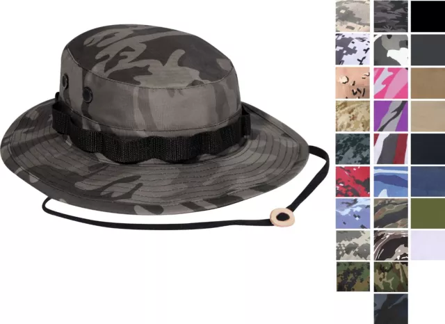 Tactical Boonie Hat Bucket Cap Military Camo Wide Brim Sun Bush Booney Fishing