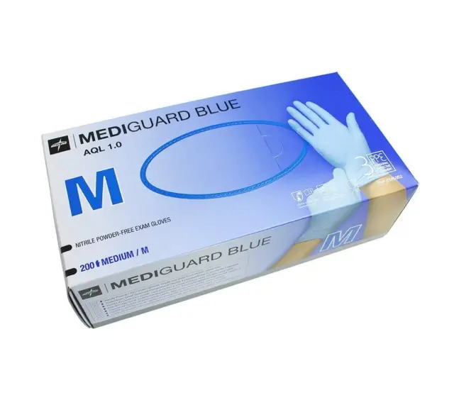 200 Disposable Nitrile Strong Gloves Blue Powder Latex Free For Medical Food New