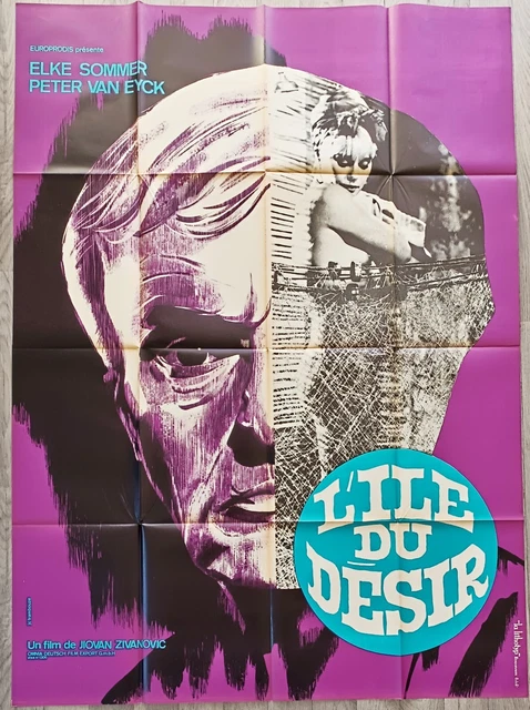 Affiche De Cinéma Grand Format 120X160/L'île Du Desir/Peter Van Eyck/Elke Sommer
