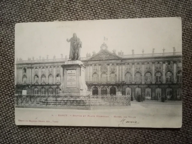 Cpa Nancy Stanislas Statue And Place City Hall