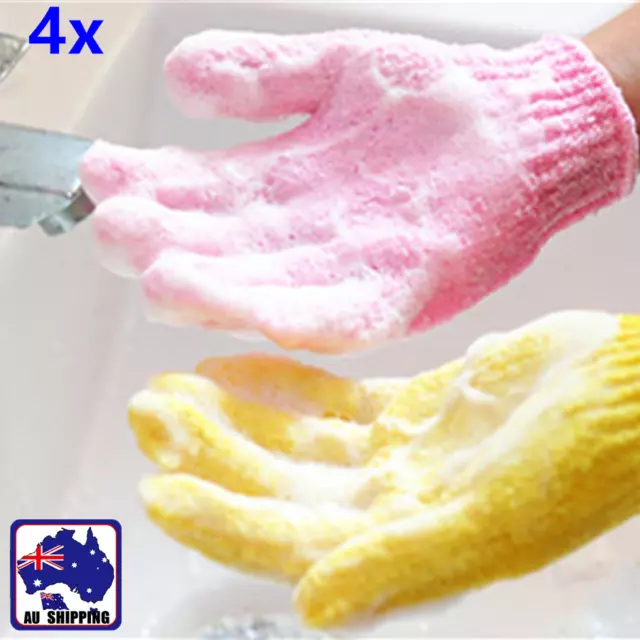 12x Spa Massage Exfoliating Bath Gloves Shower Back Skin Scrub Towel CLOV58119