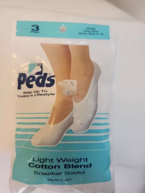 3 pack NWT Vtg PEDS No Show Socks PEDS Sneaker Socks Womens sz 4-10