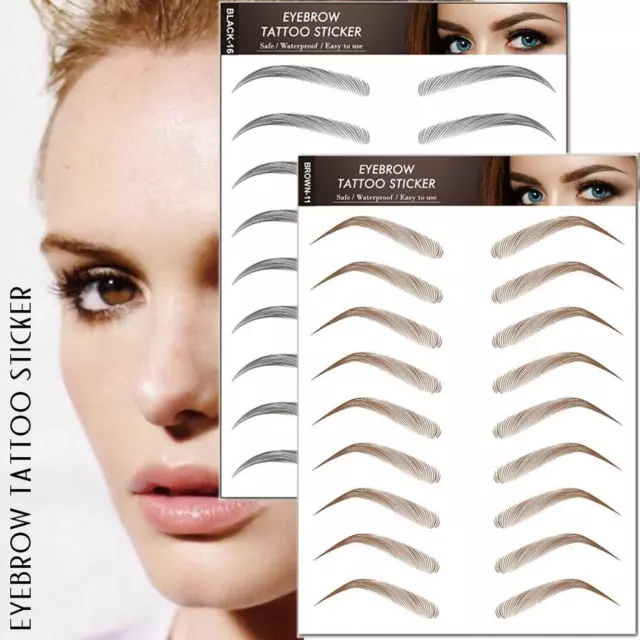 6D Eyebrows Tattoo Real Look Sticker False Eyebrow Waterproof Stick On Makesღ