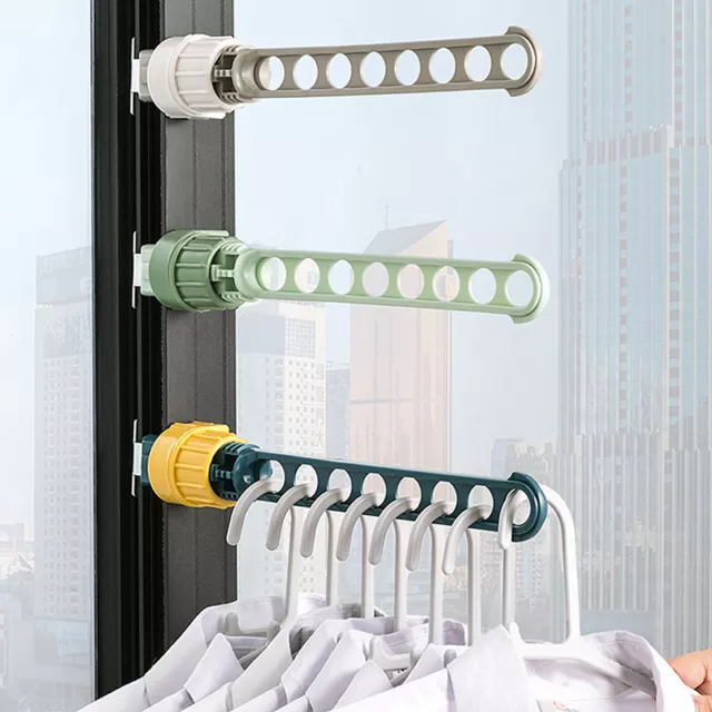 8 Holes Drying Rack Balcony Clothes Drying Rack Wall Mounted Clothes Drying R'EL