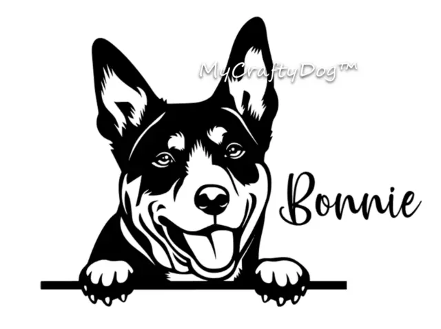 Peeking Australian Kelpie Dog Sticker Car Decal Vinyl Working Dog Mum bumper 3