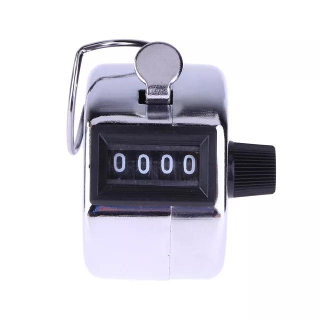 Tally Counter Hand Held Clicker 4 Digit Chrome Palm Golf People Counting Club 3