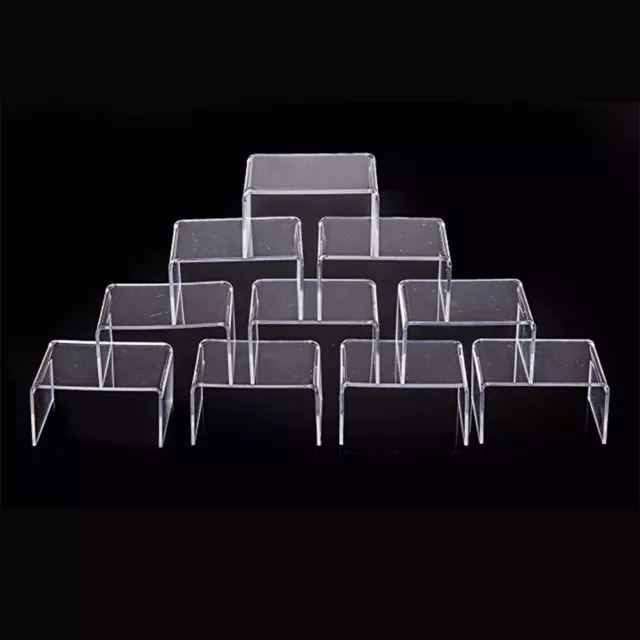10X Acrylic Display Stands Stackable Storage Bins Clear Container Display Risers