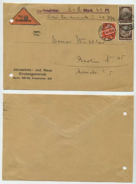 88562 - Nachnahme Jerusalems- und Neue Kirchengemeinde - Berlin 22.6.1934