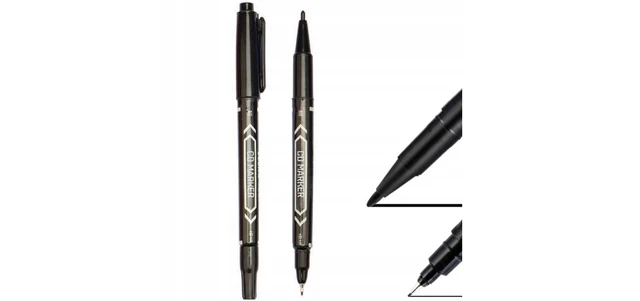 Pennarello nero Pennarello CD Impermeabile Universale 1 pz Due spessori di punta