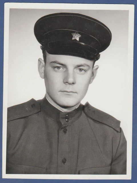 Portrait of Young Handsome Military Guy Soviet Vintage Photo USSR