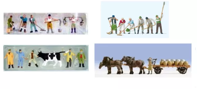 HO 4 boites de personnages NOCH et PREISER le travail à la ferme