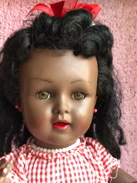 Poupée Ancienne Gégé Noire – 42 Cm – Années 60 – France