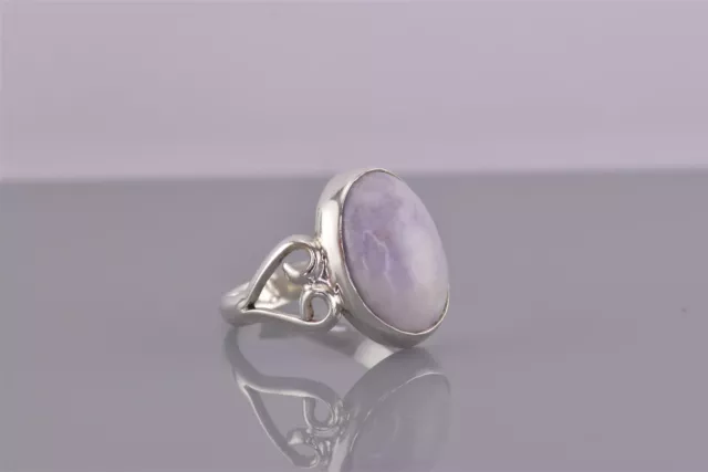 Sterling Silver 17mm Oval Polished Amethyst Swirled Hearts Band Ring 925 Sz: 6