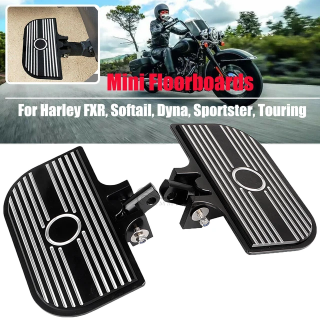 BLACK MINI FLOORBOARDS Male Mount For Harley Dyna Sportster Touring