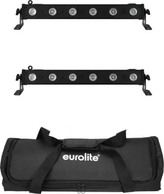 EUROLITE Set 2x LED BAR-6 QCL RGBA + Soft Bag