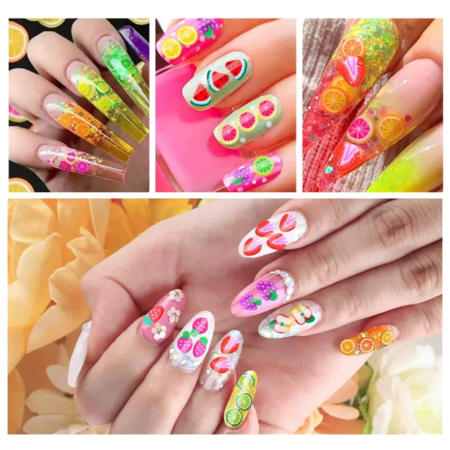 (Pink Strawberry)Manicure Slices Colorful Nail Art Slices Cute For Nail Shop