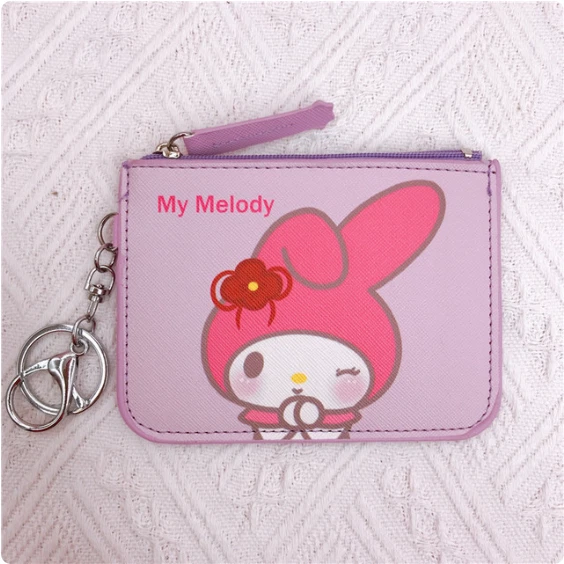 MY MELODY KAWAII Sanro Money Pouch Card Holder Coin Purse Keychain