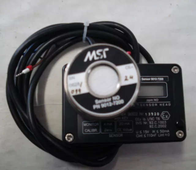 MST FMK 9002 REMOTE GAS SENSOR HEAD W/ 9012-7200 SENSOR & MOUNTING BRK. Manual