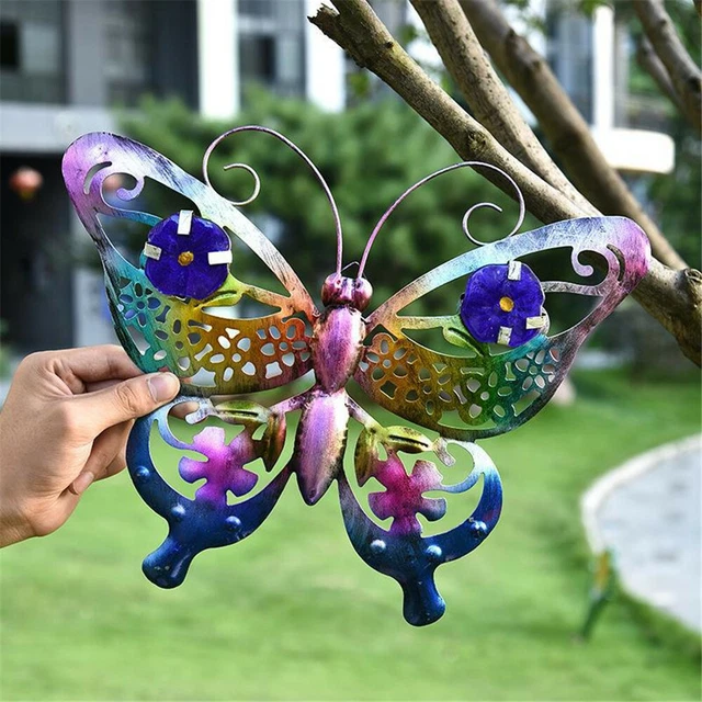 Wall Art Hanging Iron 3D Butterfly Ornament Outdoor Garden Adornment Home Decor