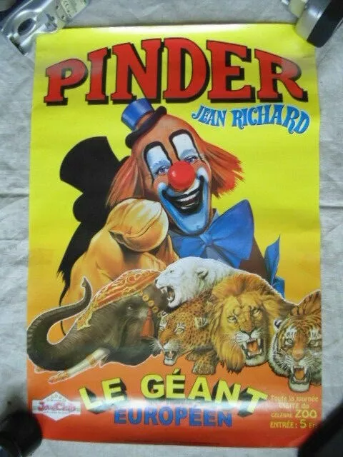 Affichette Cirque Pinder Jean Richard  / Circus Poster