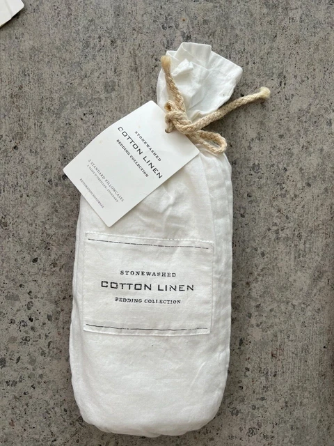 Set of 2 Restoration Hardware Stonewashed Cotton Linen Pillowcases White Set of 2 Restoration Hardware Stonewashed Cotton Linen Pillowcases White