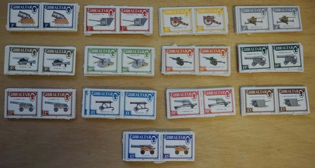 1987 Gibraltar; 48 Serien Geschütze, postfrisch/MNH, MiNr. 525/37, ME 1536,-
